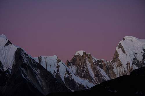 outdoors landscape photo of snow-capped mountain mountain range