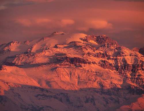 chile mountain covering with snow nature
