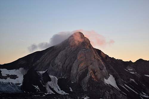 nature mountain range with clouds peak