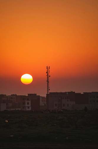 outdoors brown and white concrete building sunset