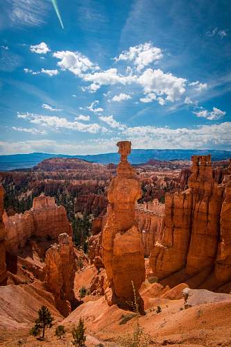 mountain brown canyon under blue sky canyon