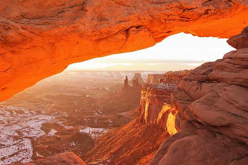 outdoors landscape photography of canyons mountain