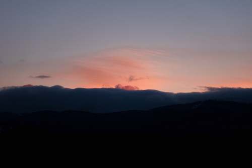 sky mountains and sunset red sky