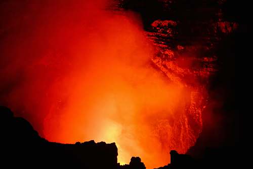 eruption photograph of fire sunrise