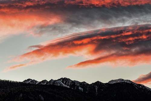 sky selective color photography of clouds mountain