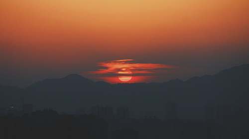 sunset silhouette mountain during sunset sky