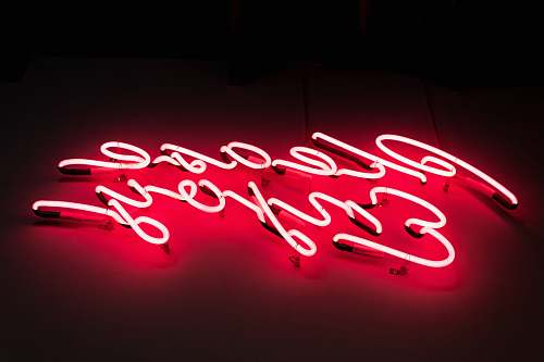 light Please Enjoy neon signage is turned on blue copper coffee house