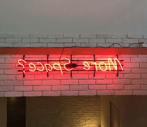 brick red More Space? LED signage sign