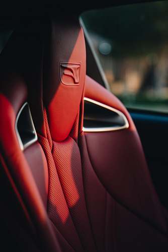 human red leather car seat people