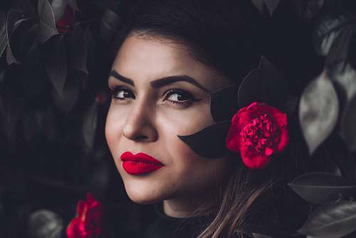 people woman in red lipsticks human