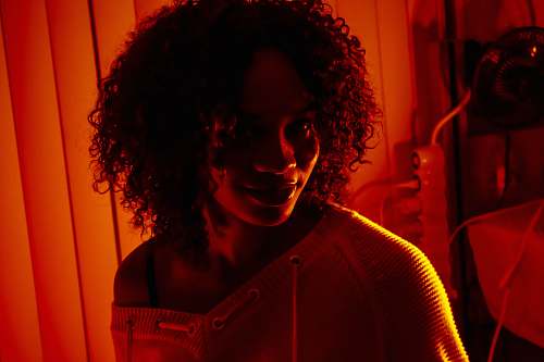 hair woman taking selfie afro hairstyle