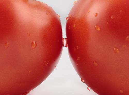 tomato water droplets on apple fruit food