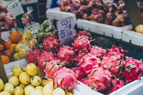 fruit bundle of dragon fruits for sale food