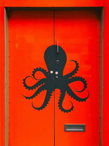 door closed red door octopus