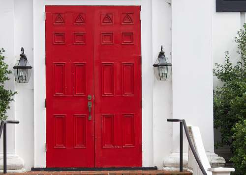 door closed red wooden doors greeneville