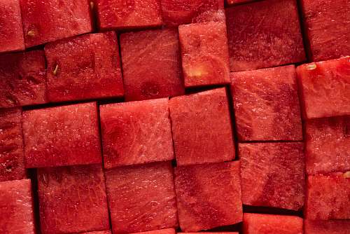brick diced watermelon food