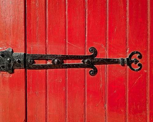door gray metal bracket handle