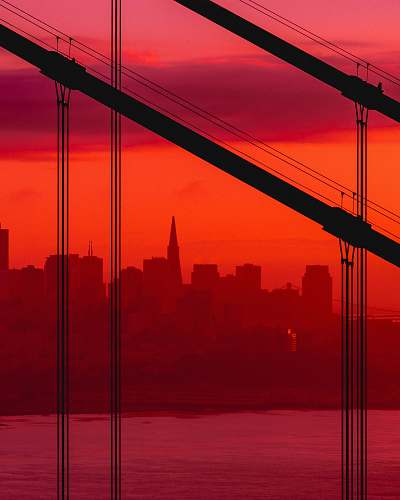 sky landmark photography of cityscape sunrise