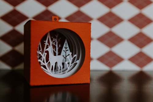 game orange and white deer ornament deer