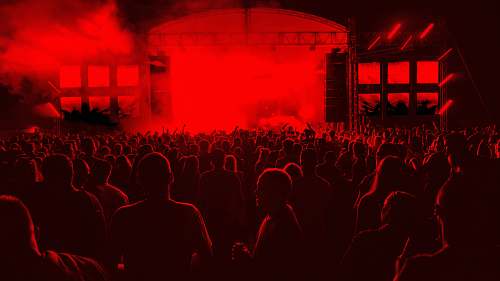 slovakia people inside concert ground at night stage