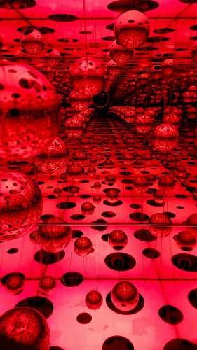 glass red and black abstract paintign neon