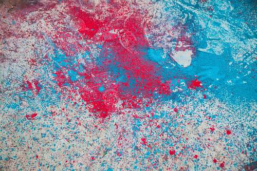 paper red and multicolored paint splatters confetti