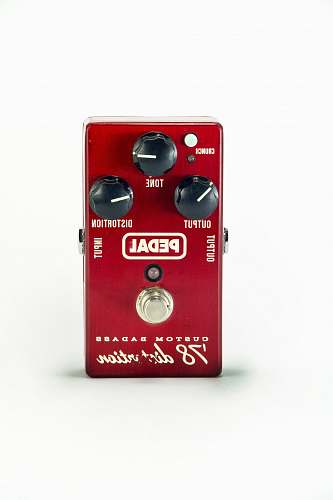 analog red, white, and black Pedal guitar distortion pedal pedal