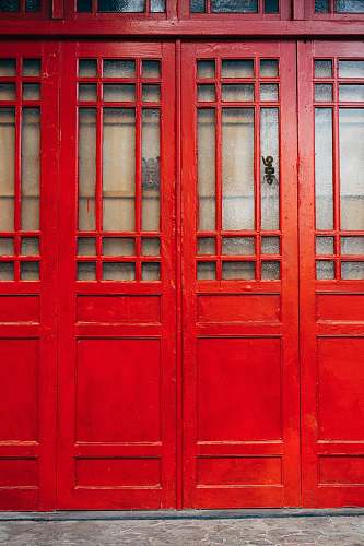 taiwan red wooden wall on concrete ground window