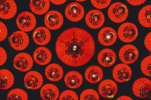 building round orange lantern lot architecture