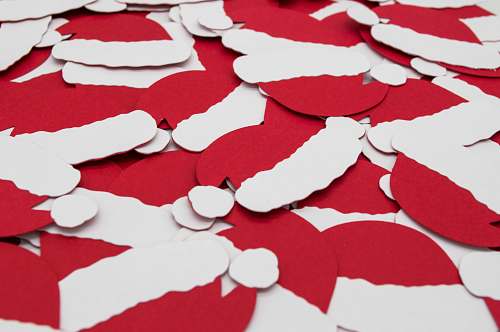 christmas white and red cutout letters paper