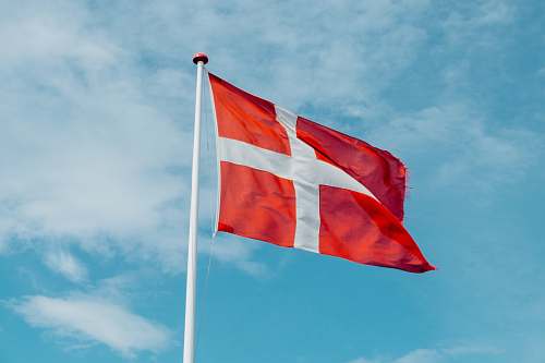 flag white and red flag on pole emblem