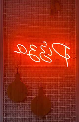 light white and red pizza LED light neon