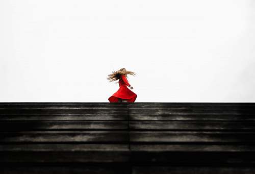 girl woman in red dress woman
