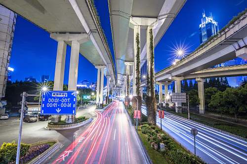 street time-lapse photography of road during nighttime freeway