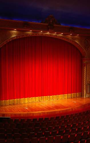 indoors red and yellow stage auditorium