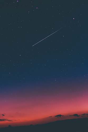 night shooting star in night sky star