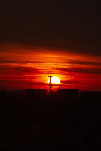 nature silhouette photography of building outdoors