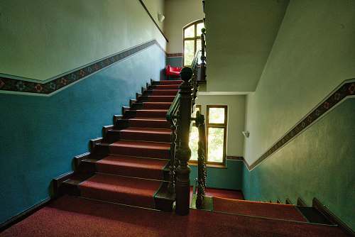 banister empty brown staircase handrail