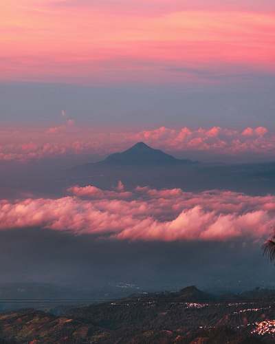 sunrise sea of clouds during golden hour sky