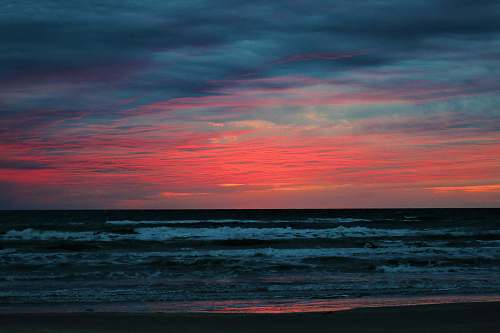 nature sea wave during sunset sky
