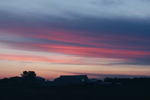 sky silhouette of house photography sunrise