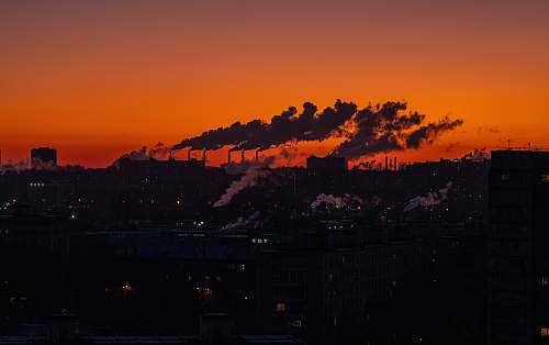 nature silhouette of houses during golden hour outdoors
