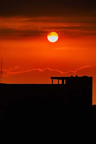 nature silhouette photo of building outdoors