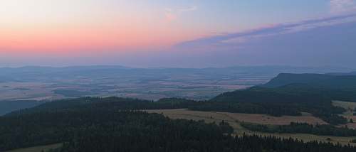 sunrise silhouette photo of mountains view