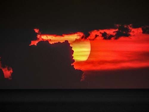 nature sun covered with clouds dusk