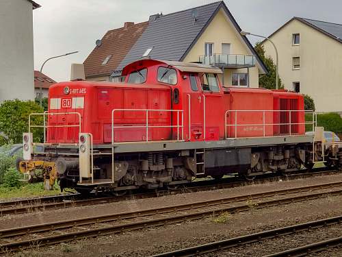 vehicle red and gray train transportation
