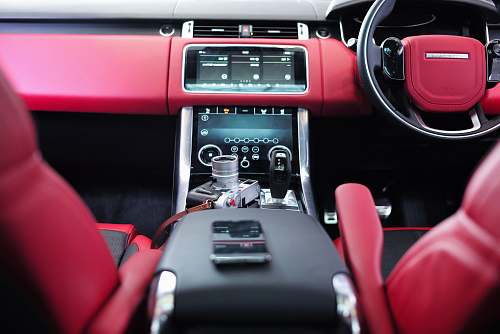 car red and black vehicle interior vehicle