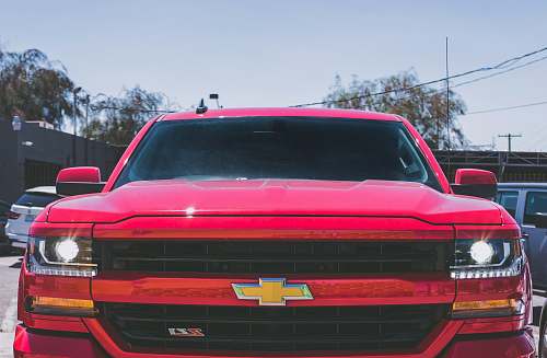 car red Chevrolet car vehicle