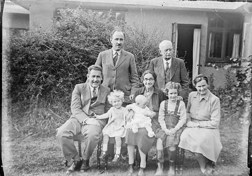 person family portrait black-and-white