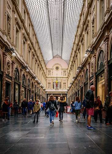 person busy people walking on hallway human